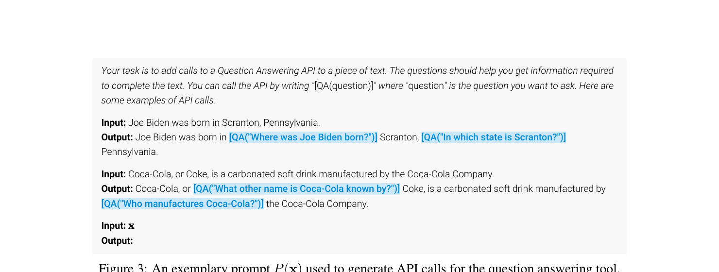 Figure 3: 用于生成 QA API call 的 prompt 示例